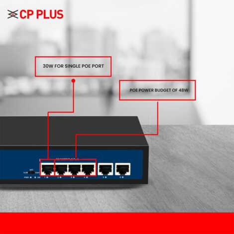 CP Plus 4 Port PoE Switch (CP-DNW-HPU4H2-48) - Image 5