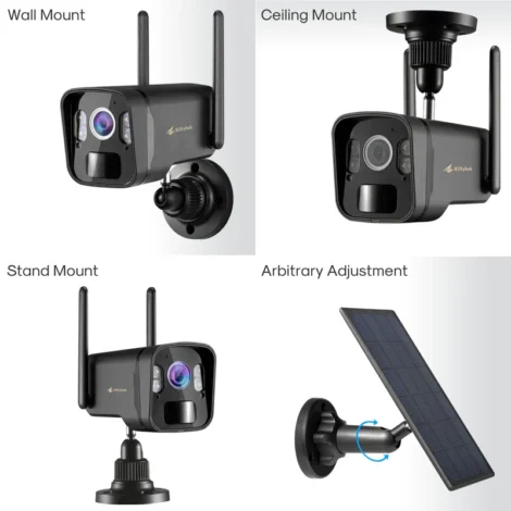 Kittyhok 10CH Solar Outdoor 2K Security Camera System ? 4pcs, 60-Day Storage, No Fee - Image 2
