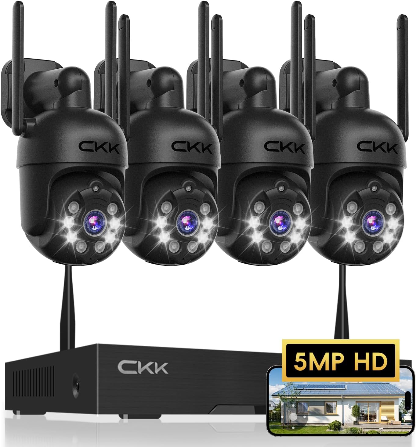 CKK 10CH NVR + 4 Wireless PTZ Cameras, No HDD ? Model W1108-4xC102